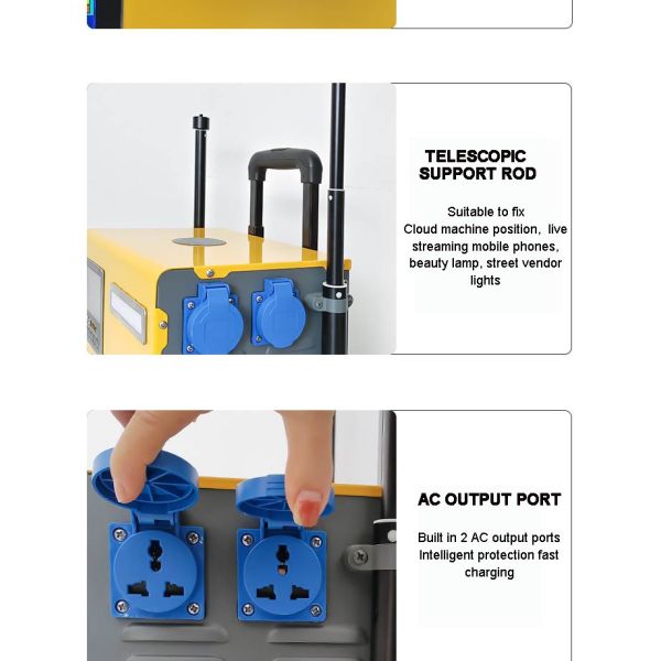 Estação de energia portátil de gerador solar de acampamento BH-2000w Fornecimento de energia de emergência