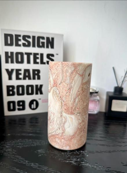 PinkShell Stone Flower Vase High Durability Luxury Style Handcrafted
