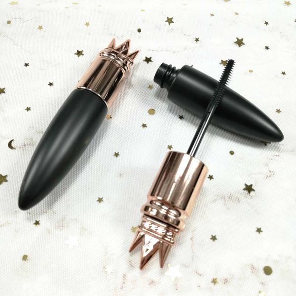 Painting PMMA Cap Crown Black And Gold Plastic Mascara Tube 20g