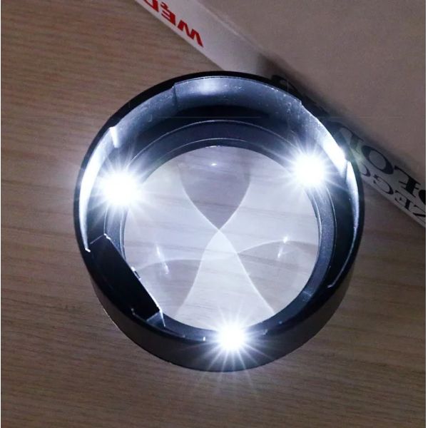 Amazon 5X Cylinder LED Desktop Magnifier Paperweight Magnifying Glass For Reading