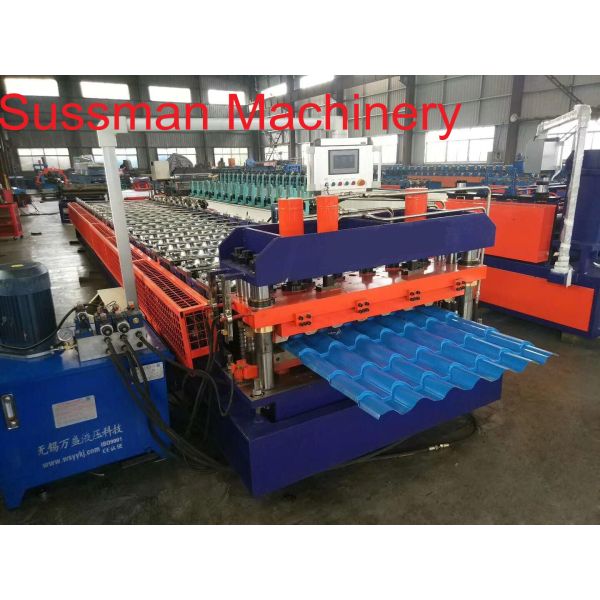 PPGI Steel Metal Roof Panel Roll Forming Machine 16 Rollers , 0.3-0.8mm Thickness