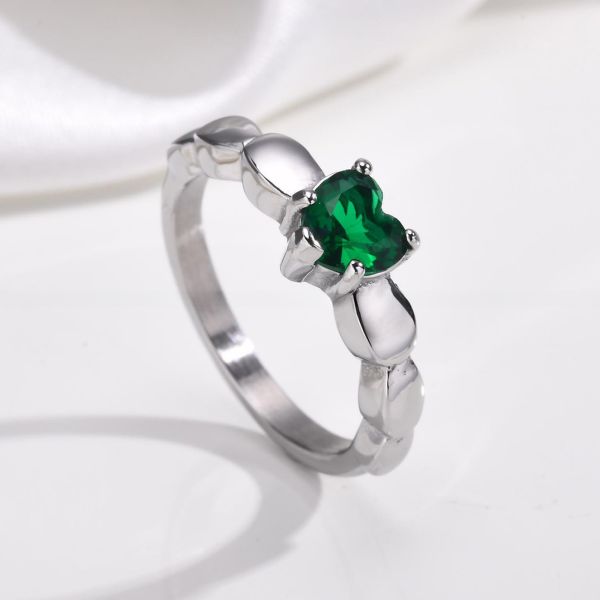 Channel Setting Inlay CZ Stainless Steel Rings 18K Gold Plated For Wedding Engagement