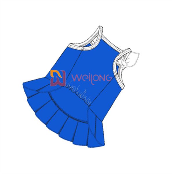 Customized Cvc Jersey Sailor Anchor Pet Dress Breathable Dog Dress Female
