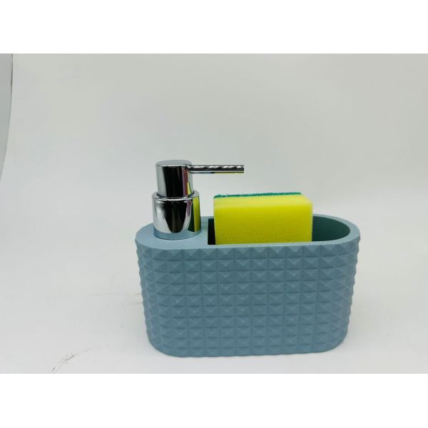 2N1 Dispenser de savon en pierre de sable et à billes de nettoyage Appareils de cuisine Caddy pour le savon à main liquide