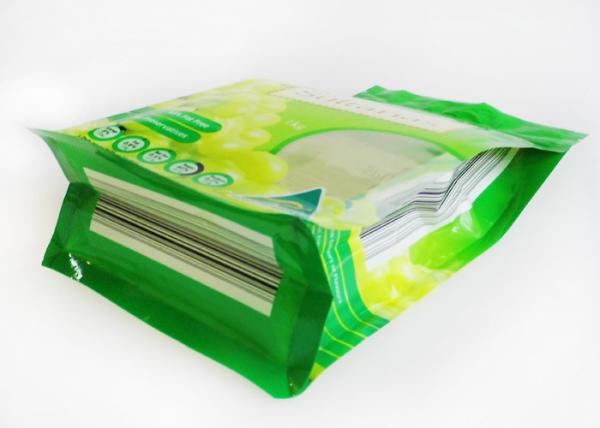 Resealable Plastic Food Packaging Bags With Flat Bottom And Zipper