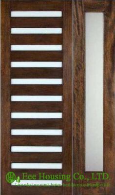 Customized Solid Mahogany Entry Door with Laminated glass For Villas