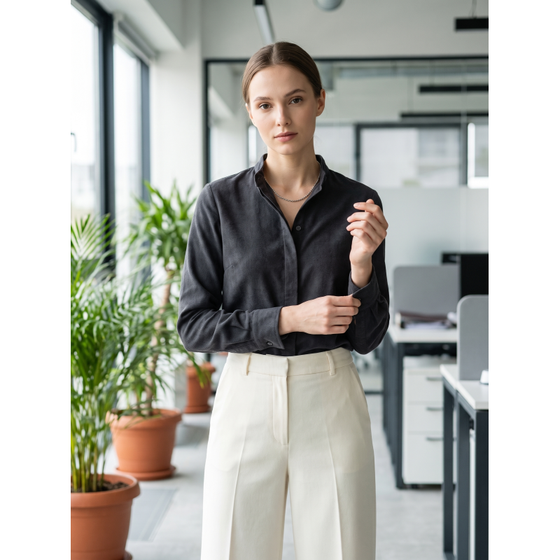 High-Density TC Series Vat-Dyed Colorfast Sanded Soft Dark Lightweight Year-Round Uniform Shirting