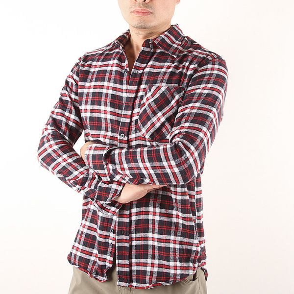 7 Colors Cotton Long Sleeve Mens Casual Plaid Shirts