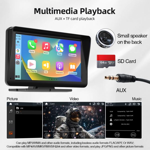 GRANDnavi Универсальный Android Авто CarPlay 7 дюймовый Встроенный Экран IPS 2.5D Экран Система Linux
