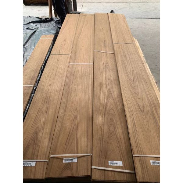 Natural Burma Teak Crown Cut Veneer Sheet For Hotel Decoration
