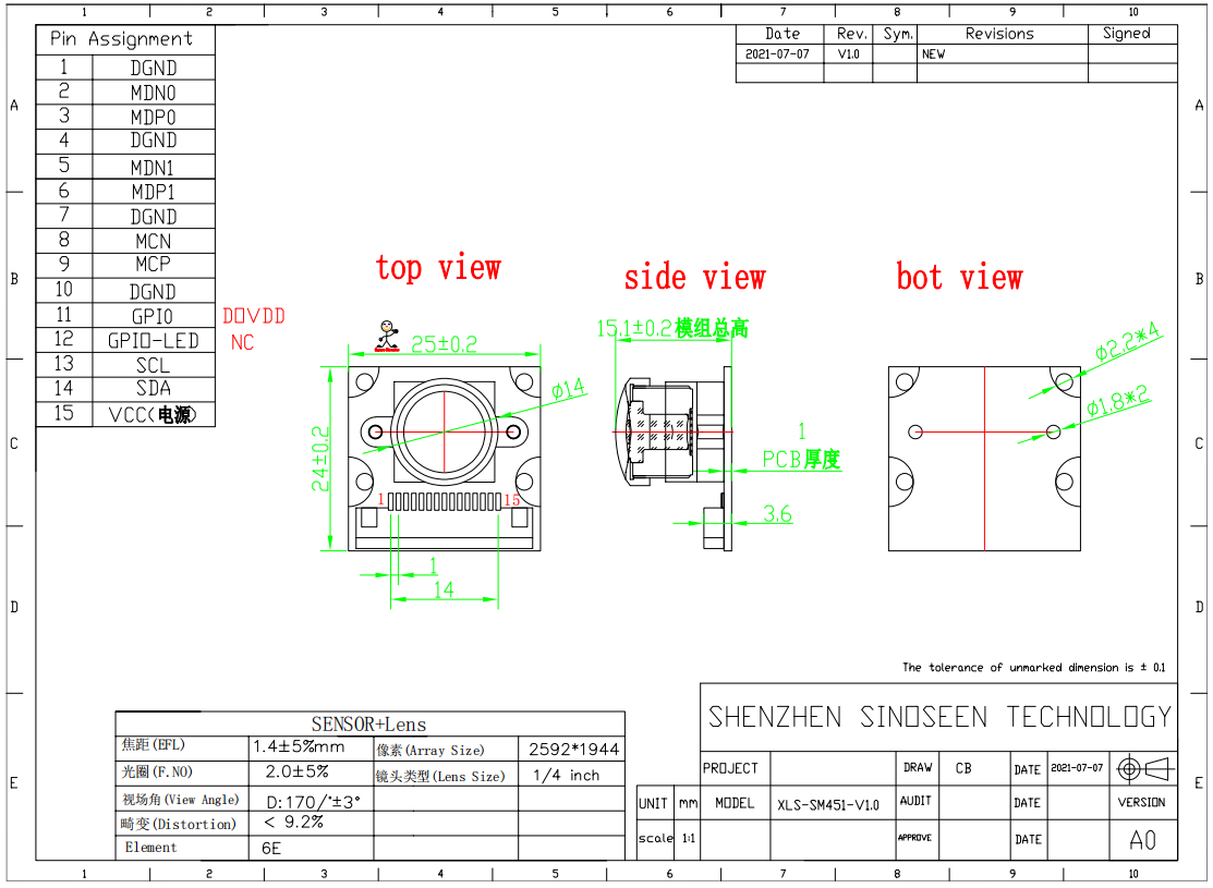 OV5647 Raspberry Pi Camera Module 5MP 1080P OmniBSI Sensor