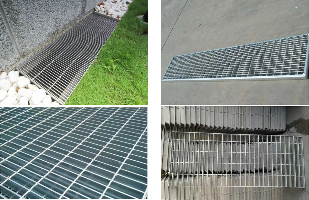 Customized Size Steel Grating Drain Cover with Open and Drained Design and Anti-Slip Surface