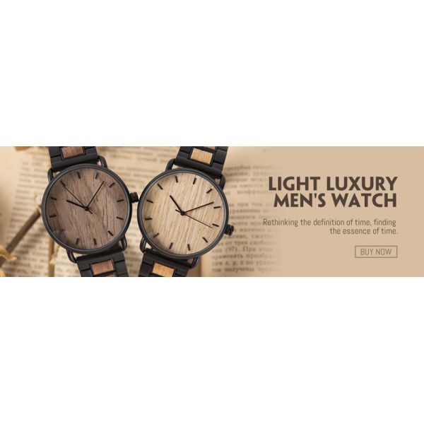 Wooden Band Quartz Battery Wristwatches Harlex Mirror Material 113g