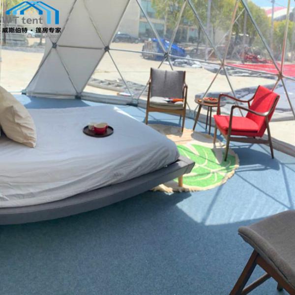 White Pop Up Geodesic Dome Tent UV Protected Steel Frame House
