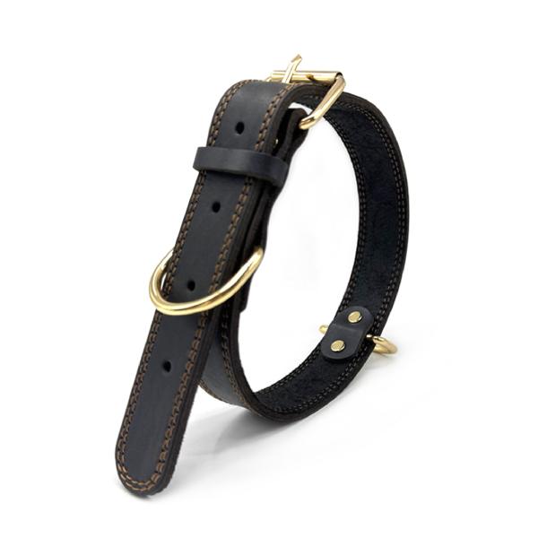 Collar de perro de cuero genuino duradero cómodo ajustable estilo clásico