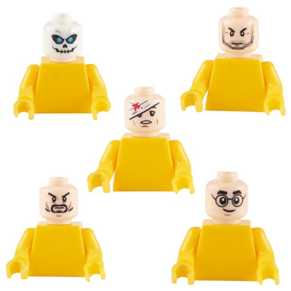MOC WW2 military city mini figures skull parts army soldier figures face heads children educational toys