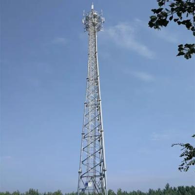 25m 80m Q355 Steel Tubular Pole Hot Dip Galvanized 4 Legged Self Supporting