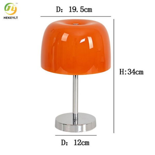 USB привел настольную лампу нержавеющей стали и стеклянных белую/оранжевую/желтую