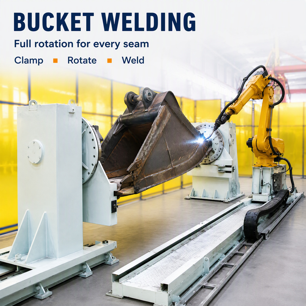Automatic Robot Welding System for Excavator Boom & Arm, with Head and Tail Welding Positioner