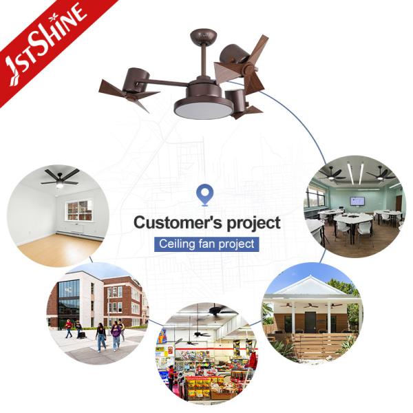 Ventilateur de plafond LED de 44 pouces décoratif de chambre moderne avec télécommande et moteur CA