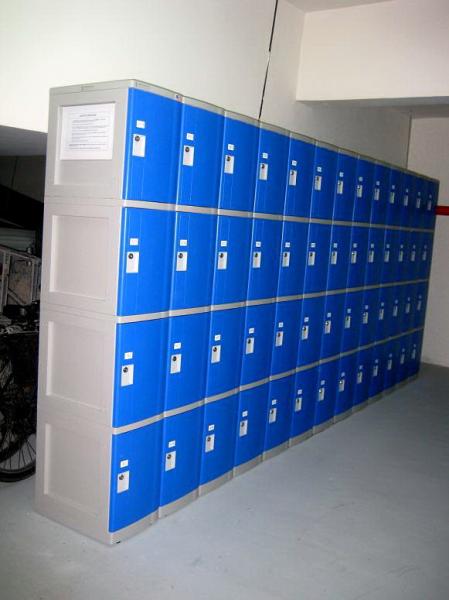 8 Tier Blue ABS Plastic Lockers Swimming Pool Lockers With Combination Lock