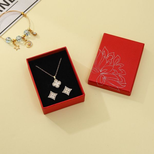 Black Luxury Foam Insert Jewelry Box Paper Packaging Cardboard Jewelry Gift Boxes