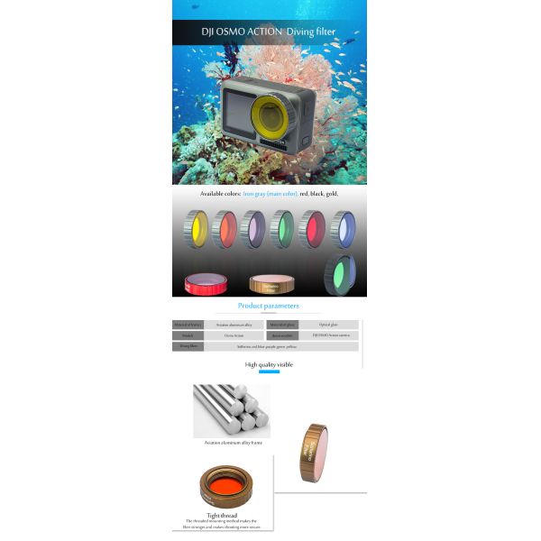Durable Diving Underwater Filters Drone Camera Filters Sample Available