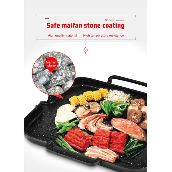 Разделенный прямоугольником лоток гриля Stovetop газа индукции для БАРБЕКЮ без крышки бака