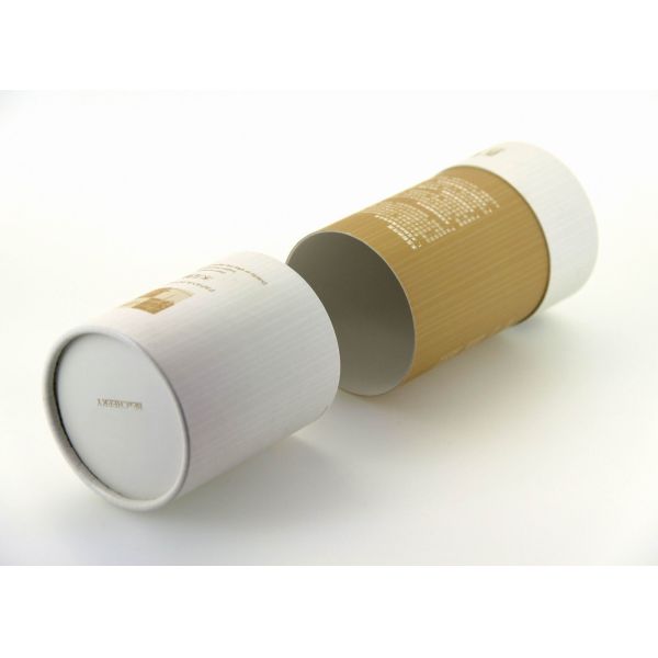 Delicate White Cardboard Tube Packaging For Flower Tea Powder
