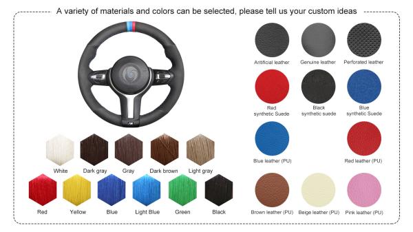Sew Genuine Leather Black Steering Wheel Cover For Mitsubishi Lancer X 10 ASX Colt 2007 2008 2009 2010 2011 2012 2013 2014 2015