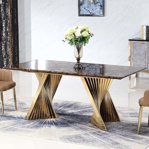Mesa de jantar moderna de Art Natural Marble Metal Base da mobília superior do restaurante do hotel