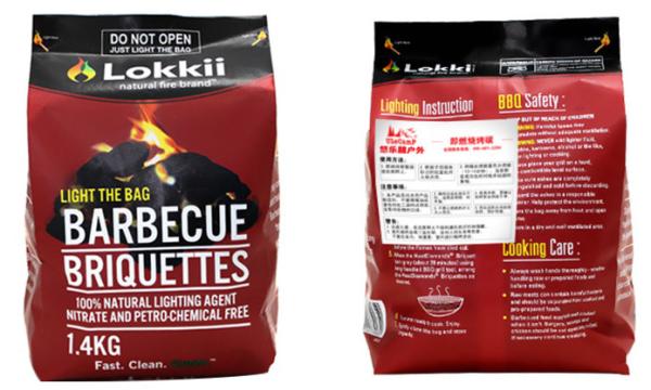 Outdoor barbecue speed burning charcoal; family camping new 1KG flammable charcoal; paper bag barbecue carbon；
