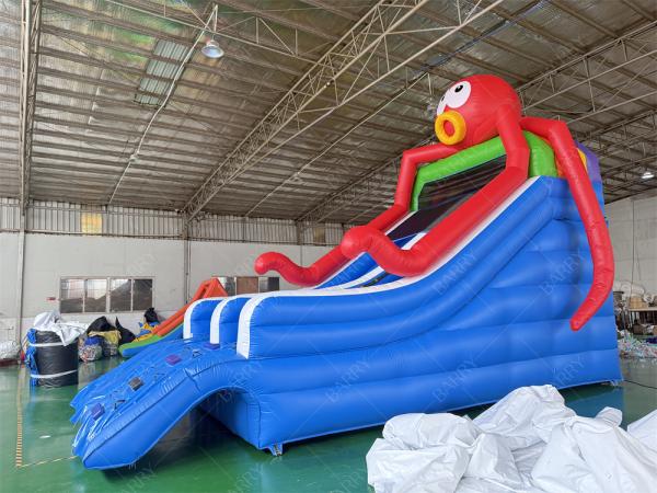 Sea World Theme Octopus  Inflatable Pool Slide，Inflatable Slide For Pool Backyard Water Park