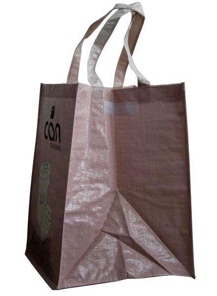 Promotional Recycle Printed 120g CAN Pink Shining PP Shopping Bag With White Velcro