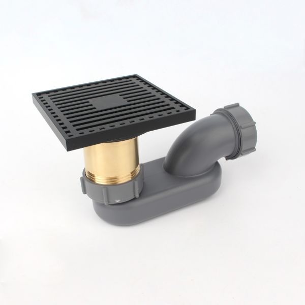 CHROME PLATE Anti-Odor Ceramic Floor Drain Strainer and Flexible Drain Pipe for Hotels