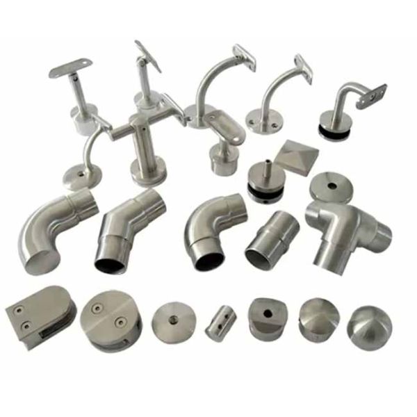 Hot Selling Modern Style 12mm Satin Finish Handrail Railing Fittings Round Plastic Connector Hardware for Outdoor Balcony Deck