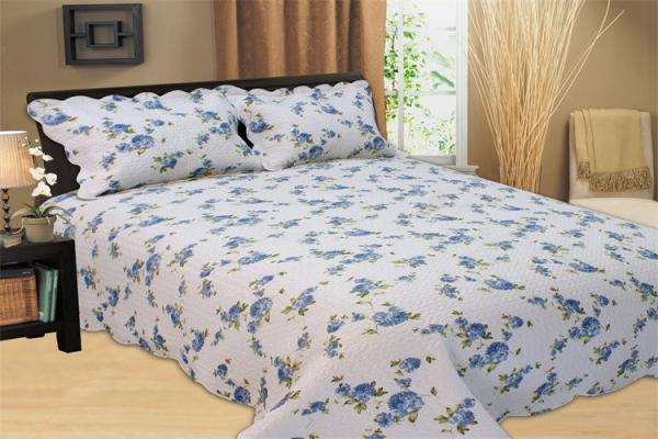 Floral Pattern Printed Quilt Set Microfiber / Cotton Fabric For Bedroom