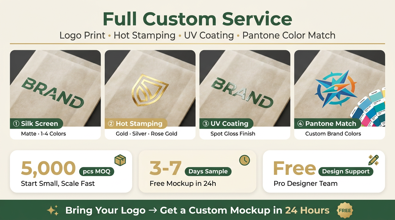 Luxury Zero Plastic Glassine Bag Eco-Conscious Green for Certified Recyclable Apparel Packaging Clothing EU Compliant Garment