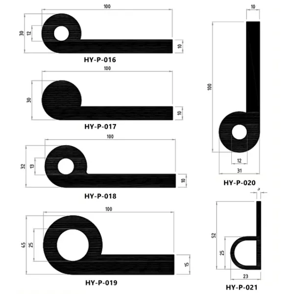 Heat Resistant High Temperature Extruded P Shaped Oven Door Seal Gasket Strip in Black/White/Red