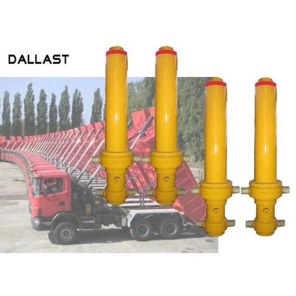 Lifting Hoist Dump Truck Hydraulic Cylinder Single Acting Chrome Telescopic