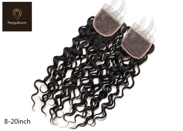 Fine Hand Tie 8A 10 inch Remy Human Hair Closure Water Wave 25.4cm