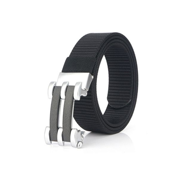 110cm Length Mens Elastic Stretch Belts with Brass Auto Buckle
