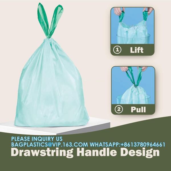 Drawstring Compostable Trash Bags, 250 Count Strong Bathroom Trash Bags Waste Basket Liners For Bathroom, Kitchen