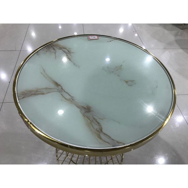 Total Height 75cm Modern Wrought Iron Glass Coffee Table