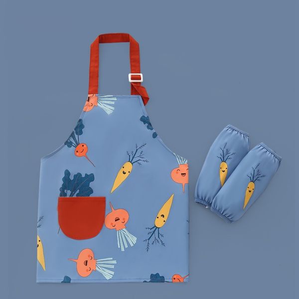 Uniform Bulk Cute WaterProof PU Nursing Children Kids Painting Apron With Sleeves