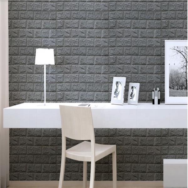 PE mousse 70cm*77cm Packages doux Design Style 3D Sticker murale en brique Entretien Panneau murale Décoration de la maison Peel Off Wallpaper