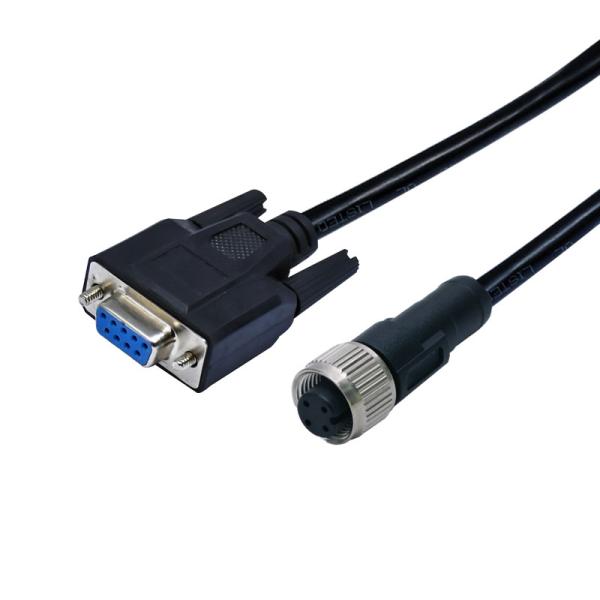 Female M12 Waterproof Connector D Sub To M12 A Code 5pin Connector For Automotive
