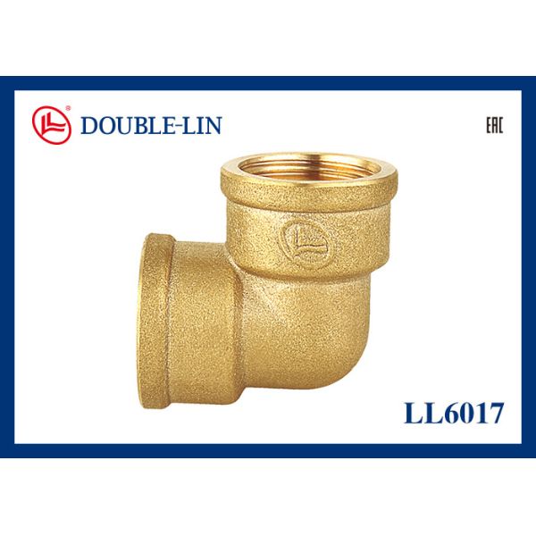 Женское x женский локоть 1/4 латунные продетые нитку штуцеры