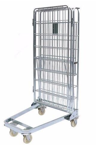 Do trole conservado em estoque da gaiola do rolo do metal economia Demountable galvanizada do espaço