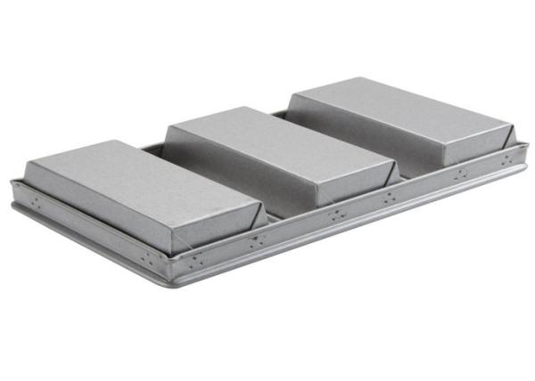 RK Bakeware China Foodservice NSF 4 Straps Pullman Loaf Pans , Aluminized Steel Bread Loaf Pan Sandwich Box